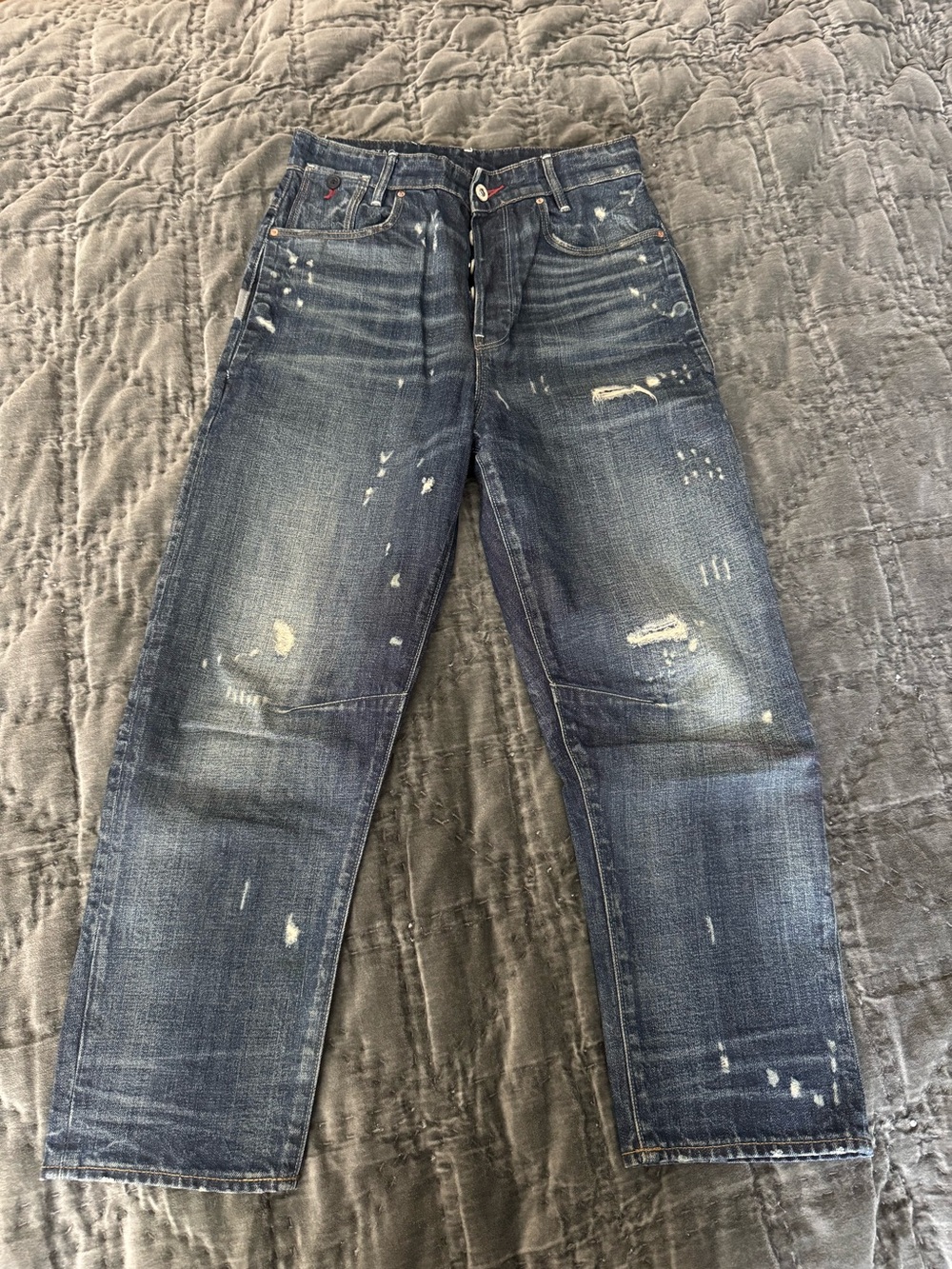 G-Star Raw C-Staq 3D Boyfriend Crop Distressed Blue Denim Jeans 26/32